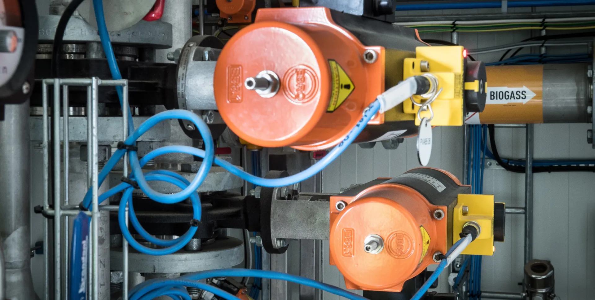 Detaljer i maskinrom til oppgraderingsanlegg til biogassanlegg i Drammen